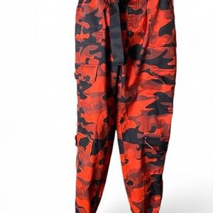 Red and Black Camo Cargo Pants
